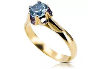 Ring Aquamarine 14K Yellow gold Vintage Jewlery vrc122y